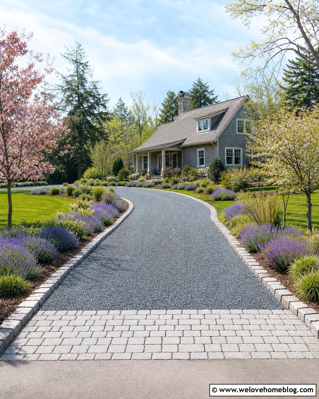 Gravel Driveway With Cobblestone Paver Border - 20 driveway with pavers around it ideas