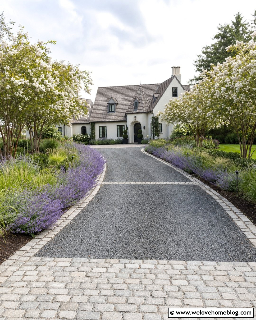 Gravel Driveway With Cobblestone Ribbons - 20 Gravel Driveway On A Hill Ideas