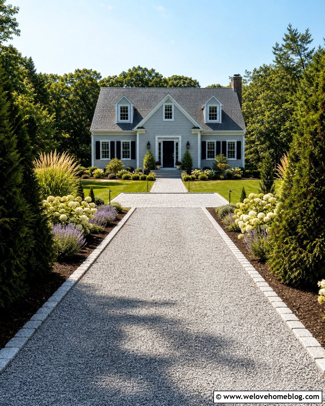 Gravel Driveway With Cobblestone Walkway Connection - 20 Cobble And Gravel Driveway Ideas