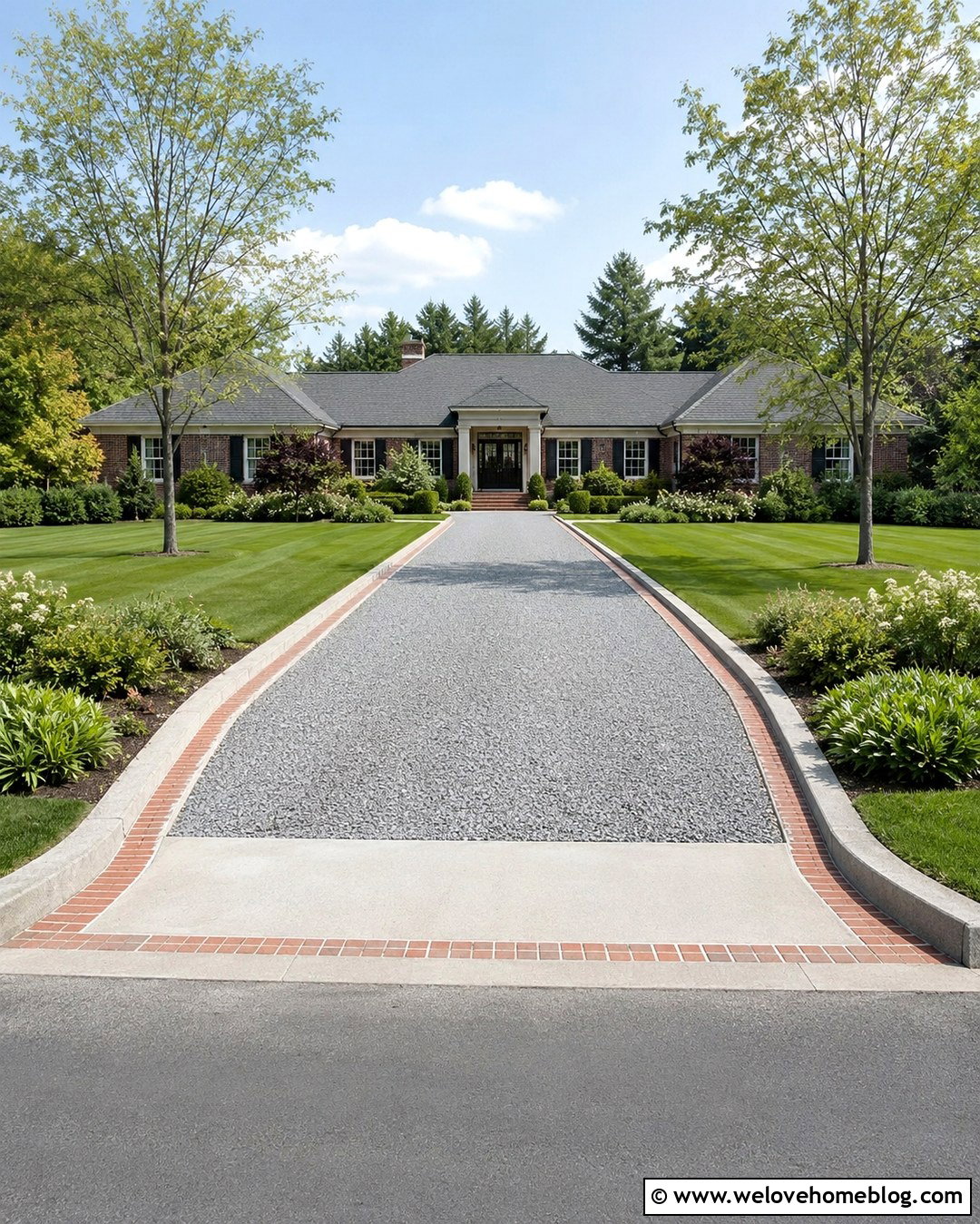 Gravel Driveway With Concrete And Brick Edging - 20 gravel driveways edging ideas