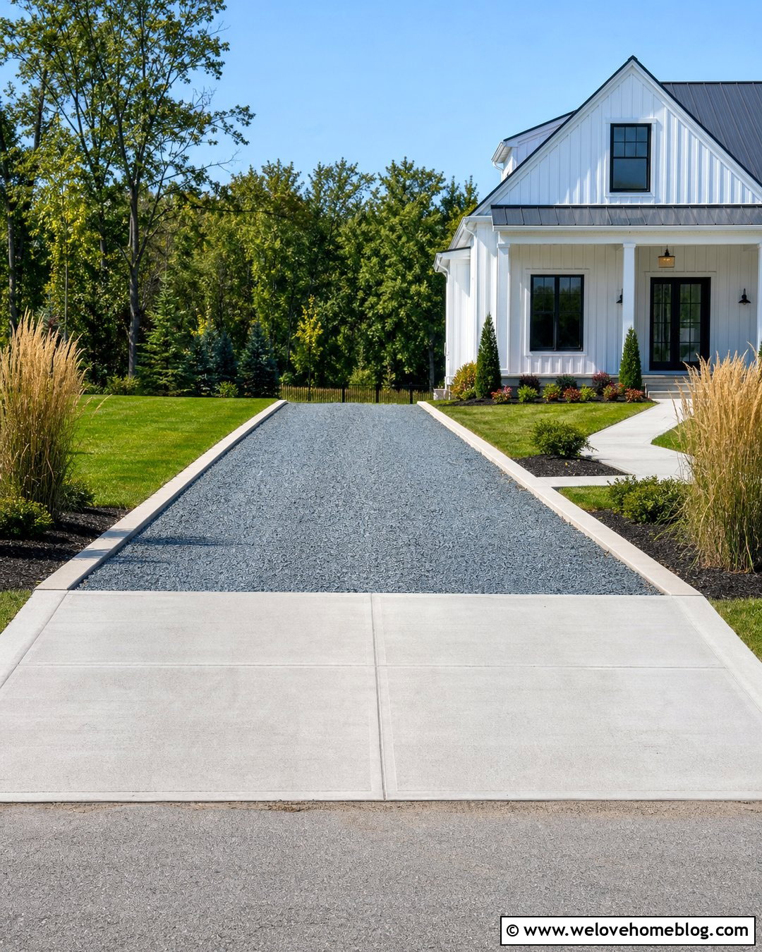 Gravel Driveway With Concrete Apron - 35 cheap driveway ideas
