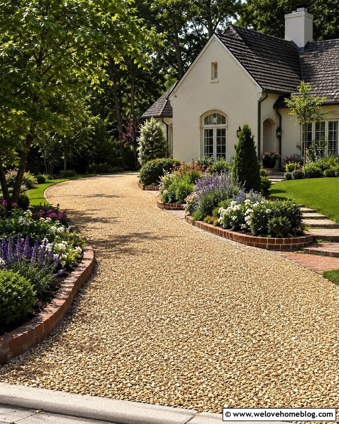 Gravel Driveway With Concrete Mowing Strip - 20 Gravel Driveway Landscaping Edging Ideas