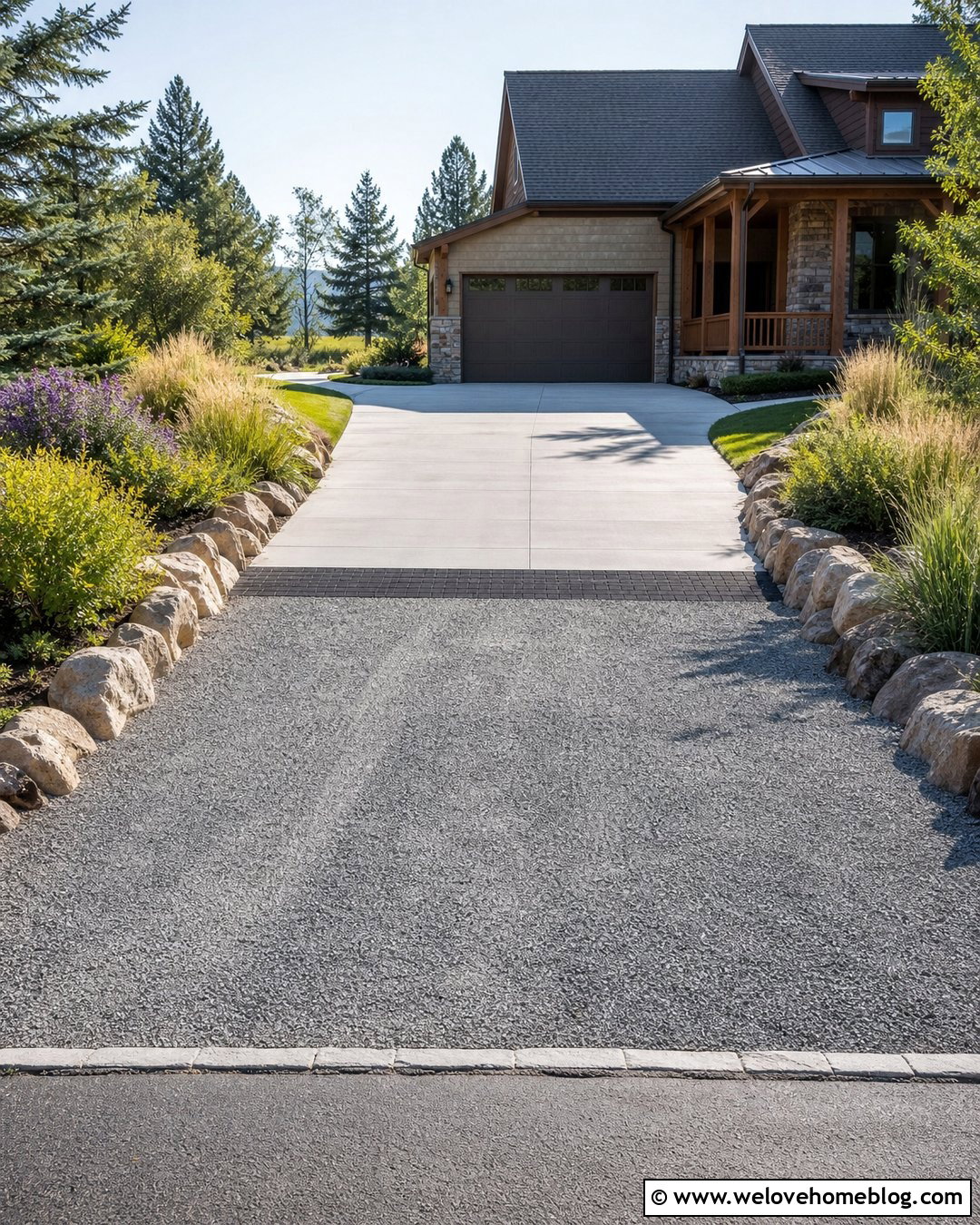 Gravel Driveway With Concrete Parking Pad - 20 Gravel Vs Concrete Driveway Ideas