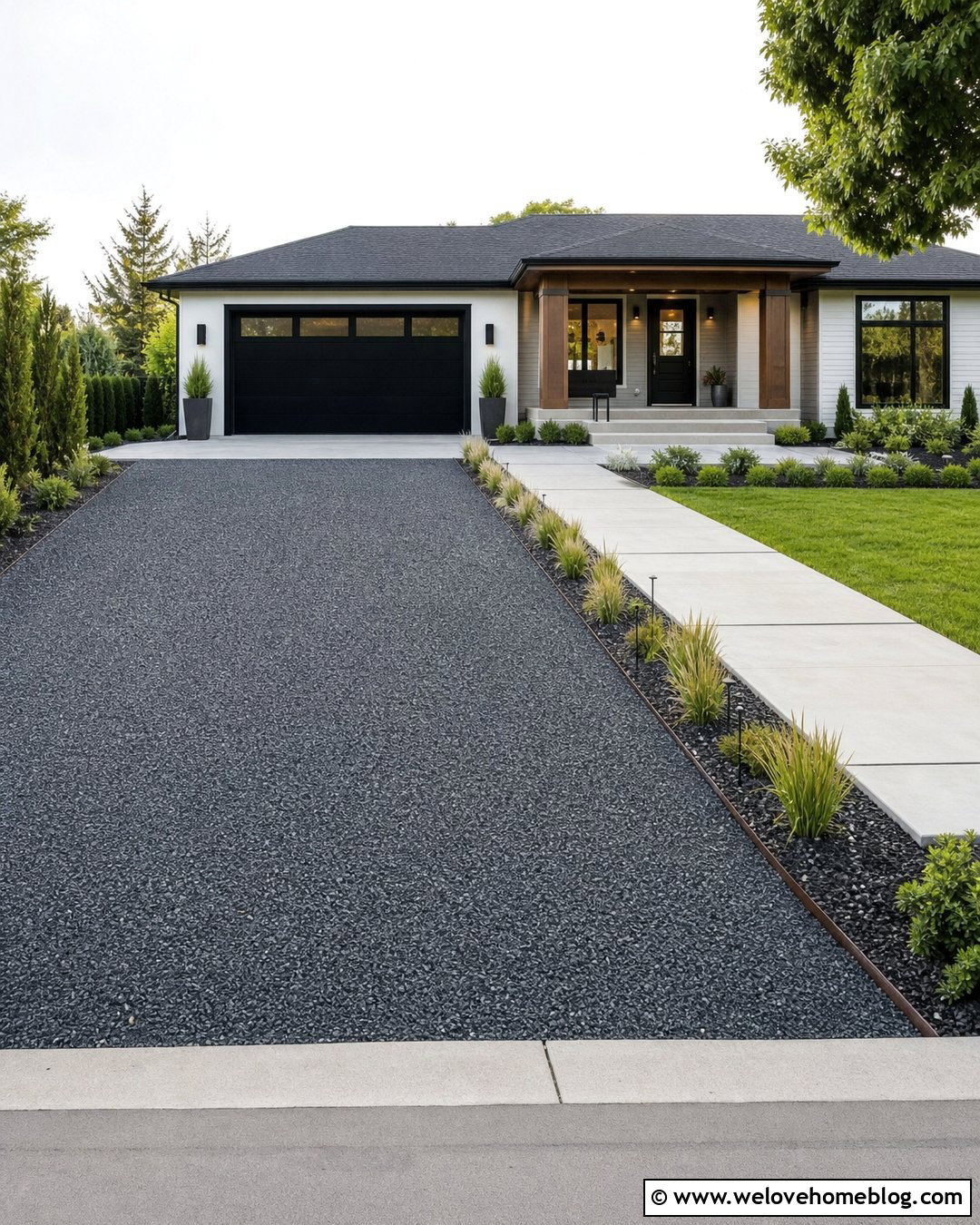 Gravel Driveway With Concrete Walkway - 20 Gravel Driveway With Path Ideas
