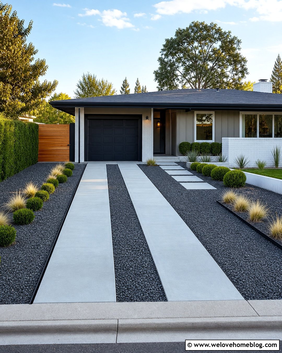 Gravel Driveway With Concrete Wheel Strips - 50 gravel driveway ideas