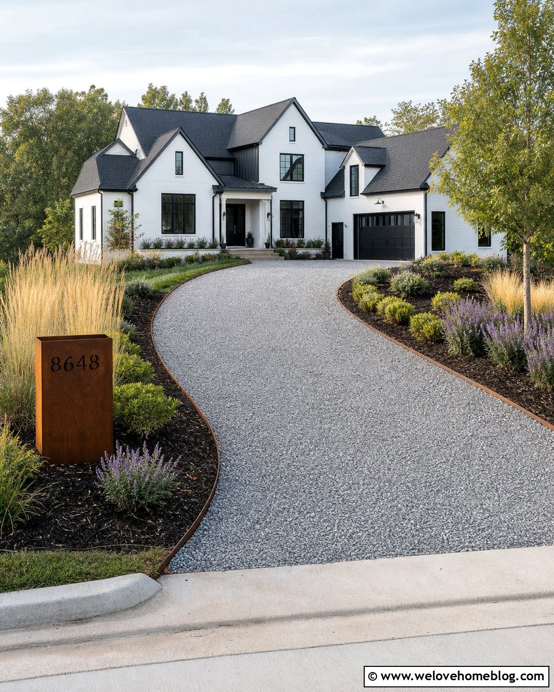 Gravel Driveway With Corten Steel Edging - 50 gravel driveway ideas