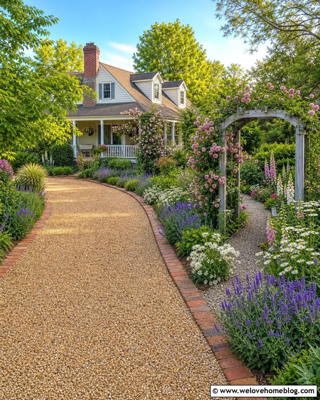 Gravel Driveway With Cottage Garden Planting - 35 gravel driveway landscaping ideas