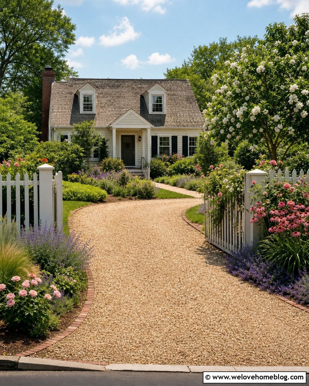 Gravel Driveway With Cottage Garden Planting - 25 front yard landscaping with driveway ideas