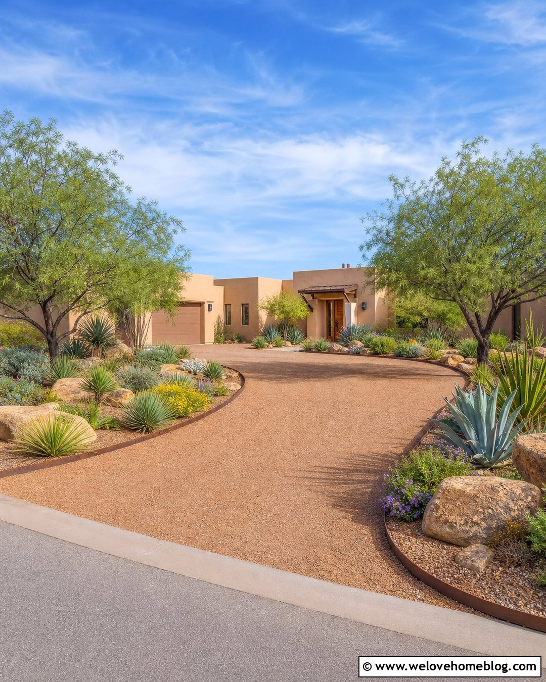 Gravel Driveway With Desert Landscaping - 35 gravel driveway landscaping ideas