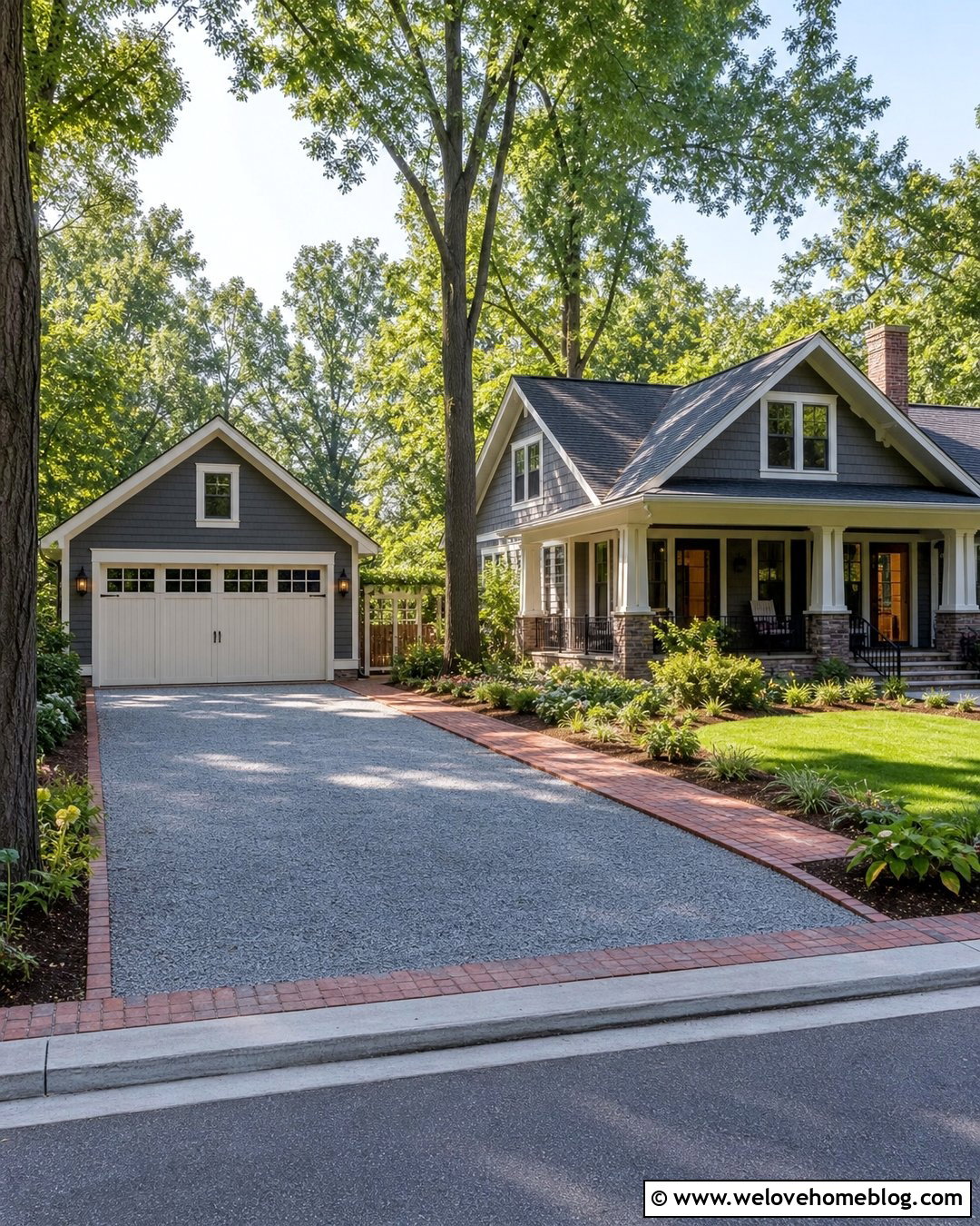 Gravel Driveway With Detached Garage Court - 50 gravel driveway ideas