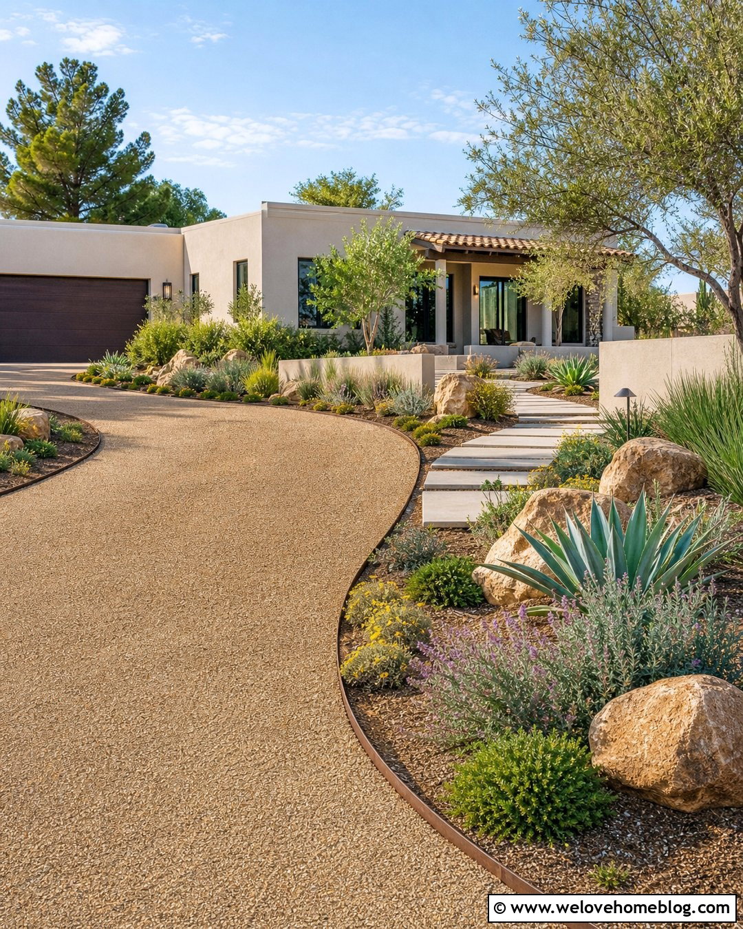Gravel Driveway With Drought Tolerant Landscaping - 20 how to make a gravel driveway look nice ideas