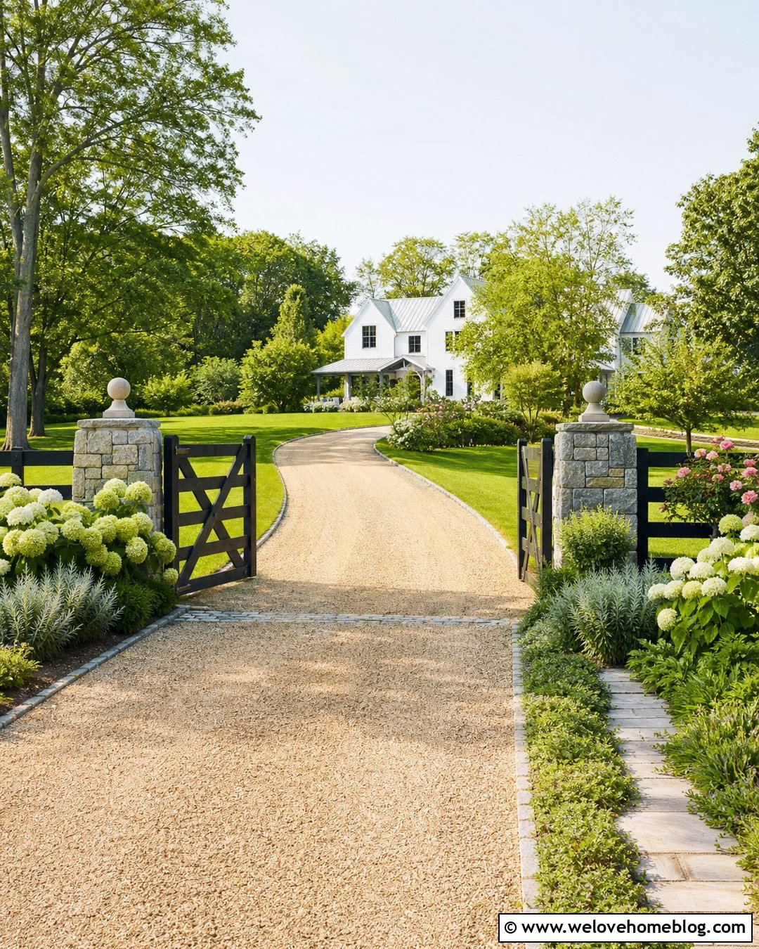 Gravel Driveway With Farmhouse Gate - 35 gravel driveway landscaping ideas