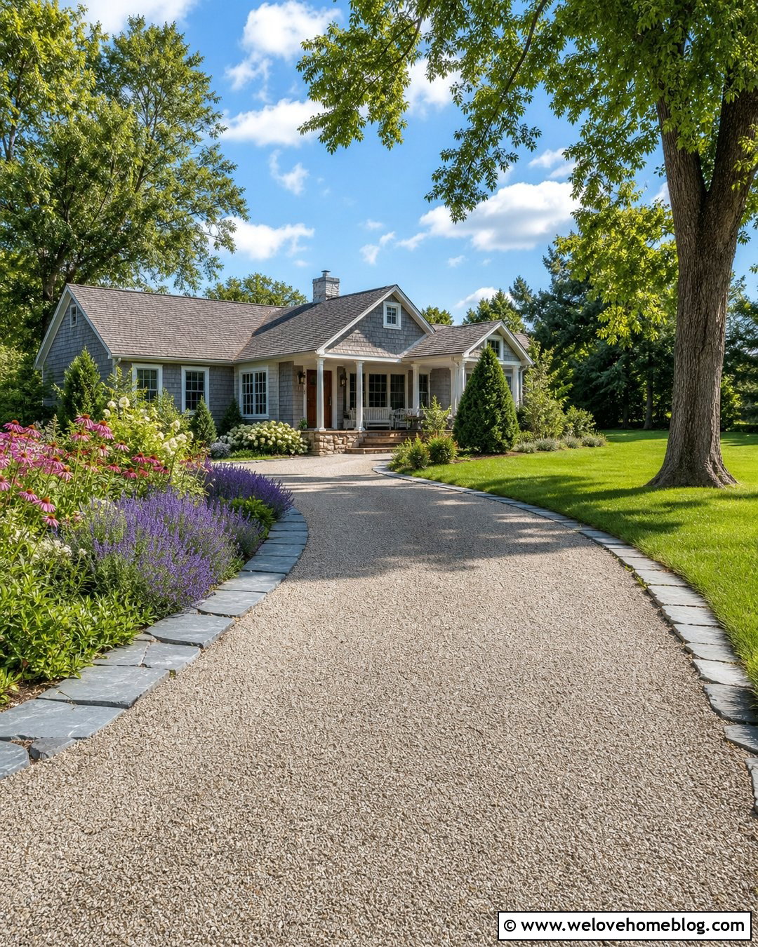 Gravel Driveway With Flagstone Garden Border - 20 gravel driveway with border ideas