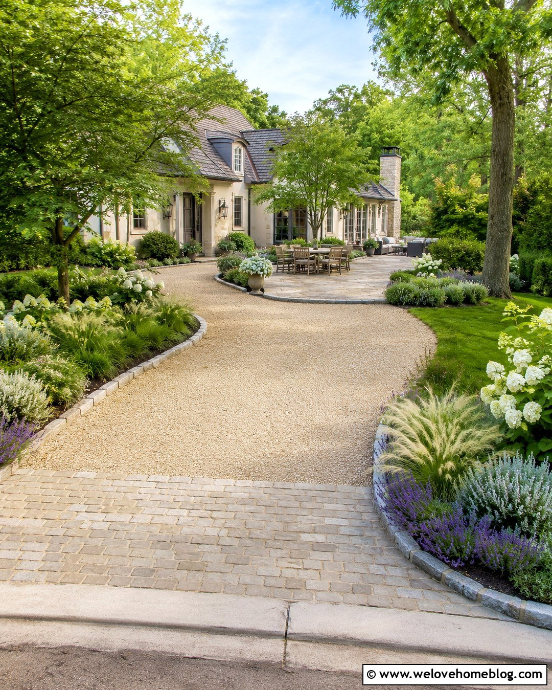 Gravel Driveway With Flagstone Patio - 20 patio driveway combo ideas