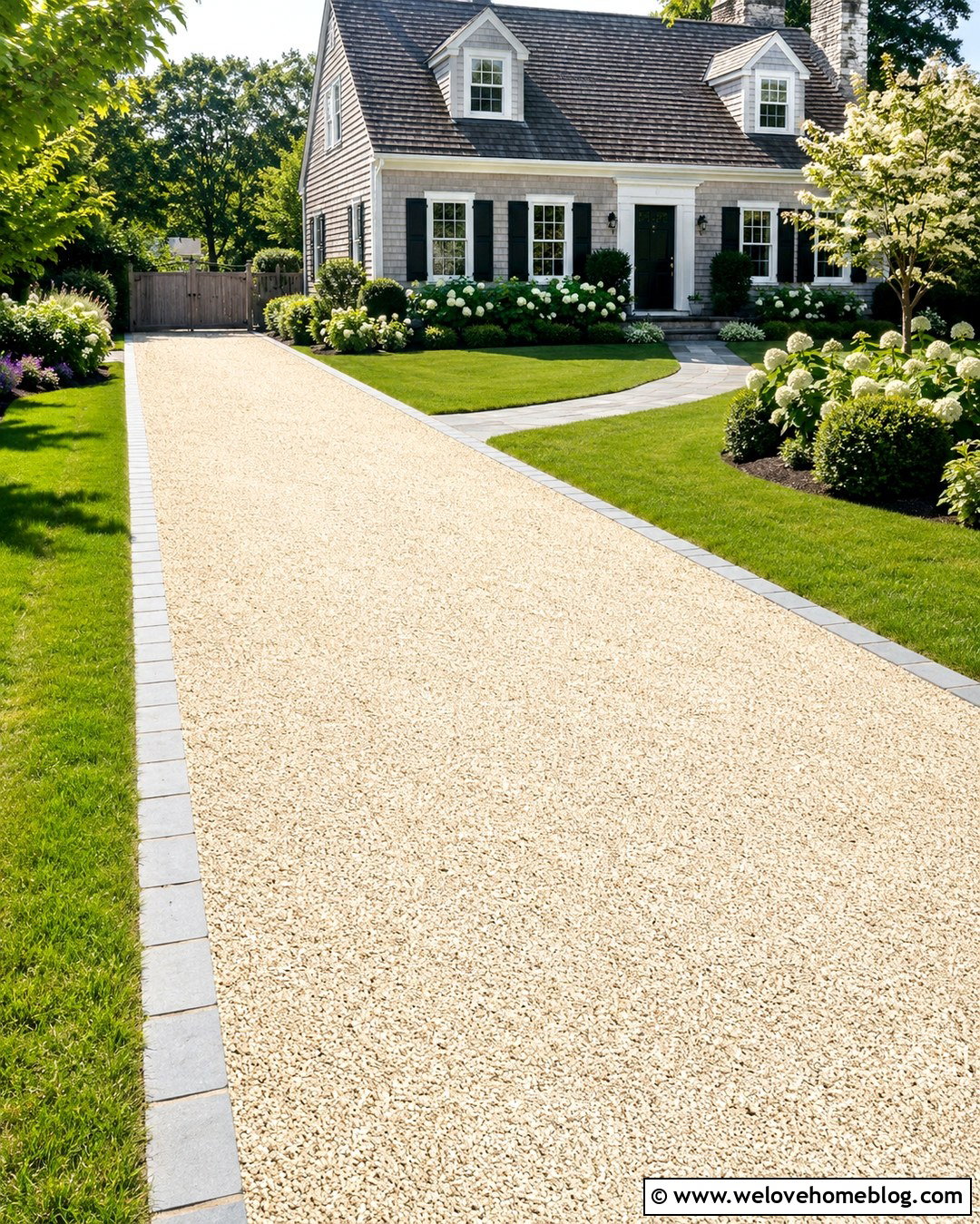 Gravel Driveway With Flush Stone Edging - 20 gravel driveways edging ideas