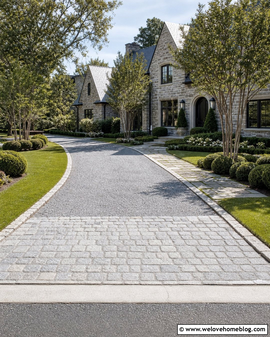 Gravel Driveway With Granite Sett Apron - 50 gravel driveway ideas