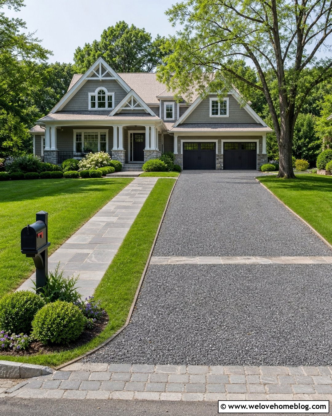 Gravel Driveway With Grass And Stone Walkway - 20 Gravel And Grass Driveway Ideas