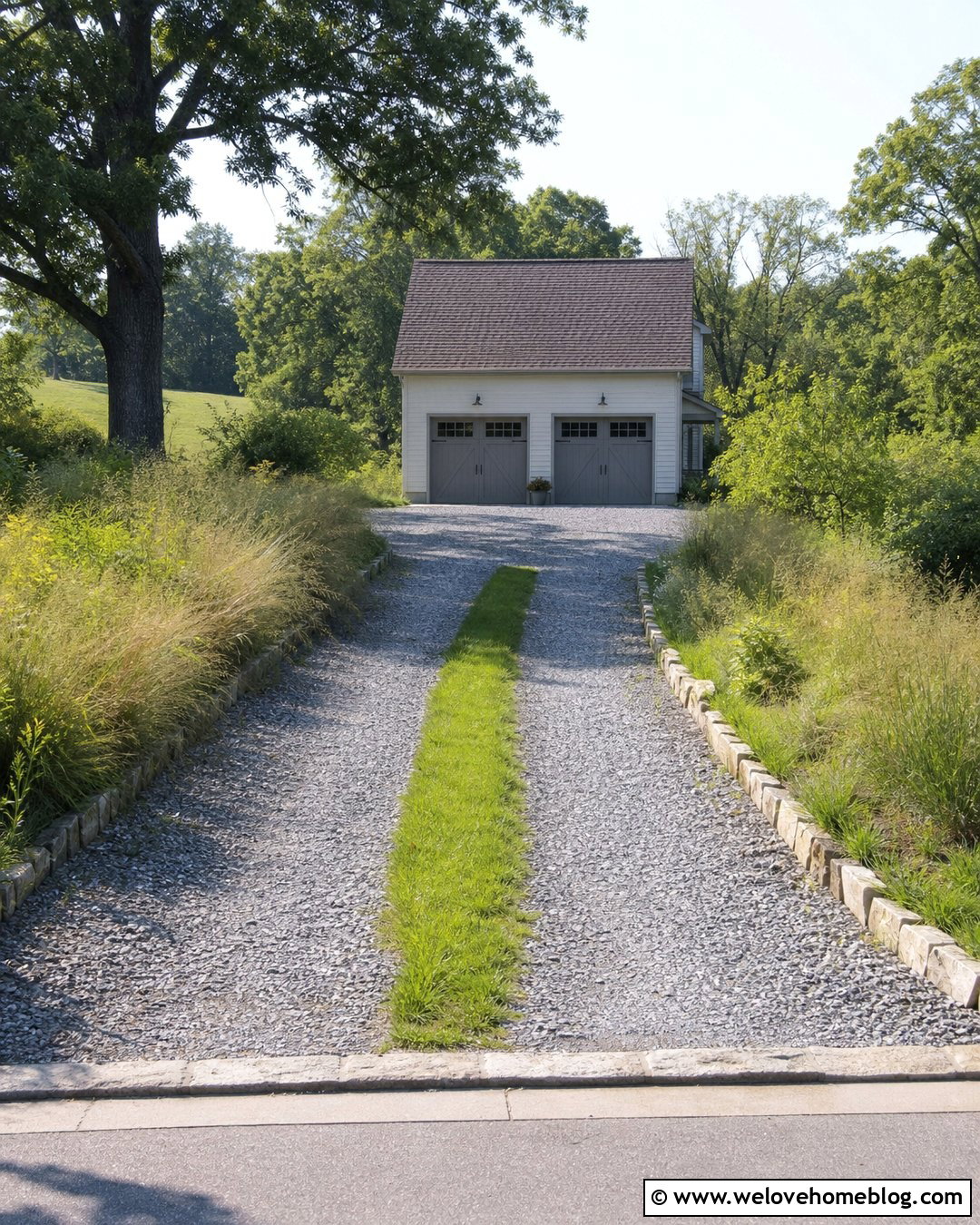 Gravel Driveway With Grass Center Strip - 50 gravel driveway ideas