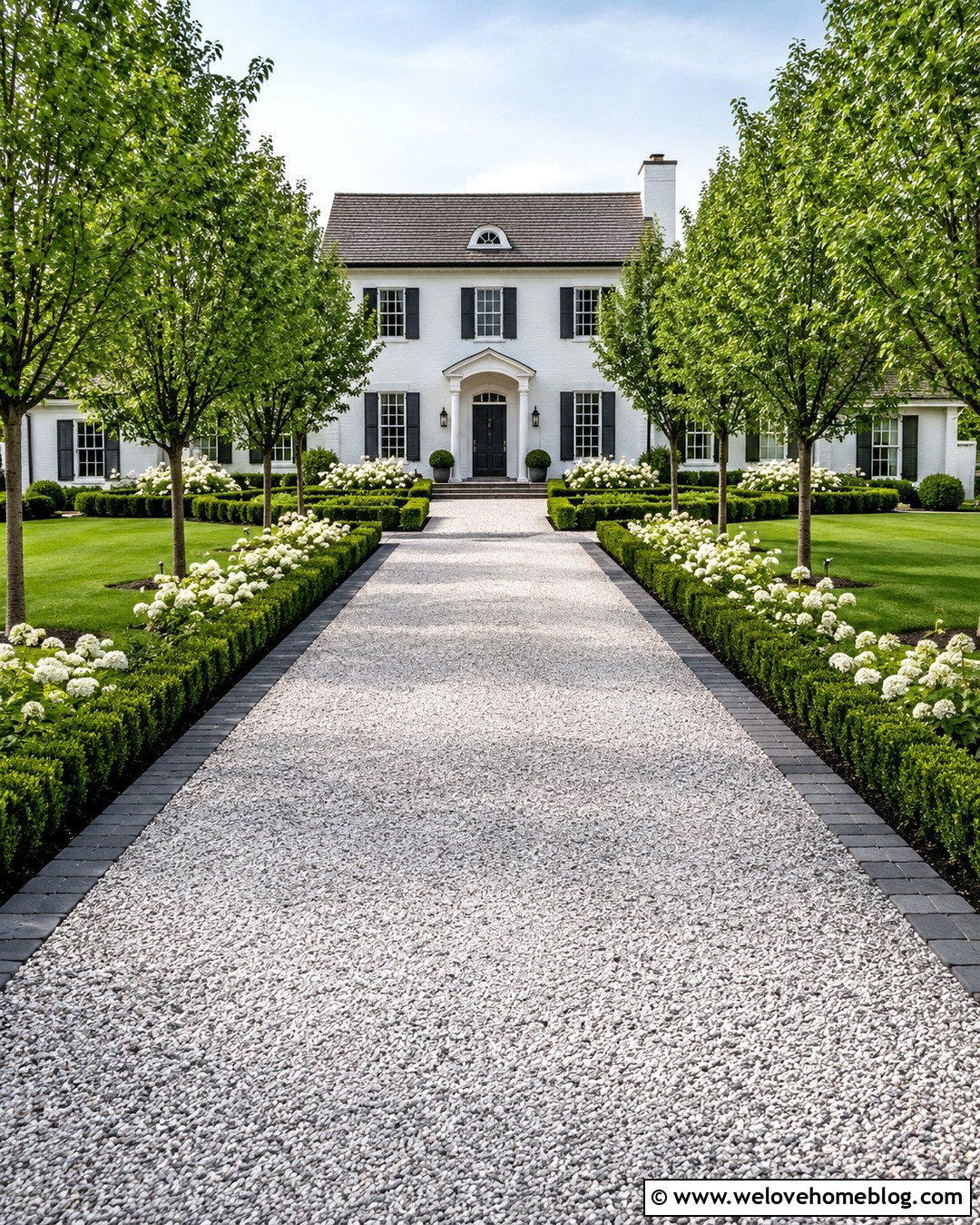 Gravel Driveway With Hedge And Paver Edging - 20 gravel driveways edging ideas