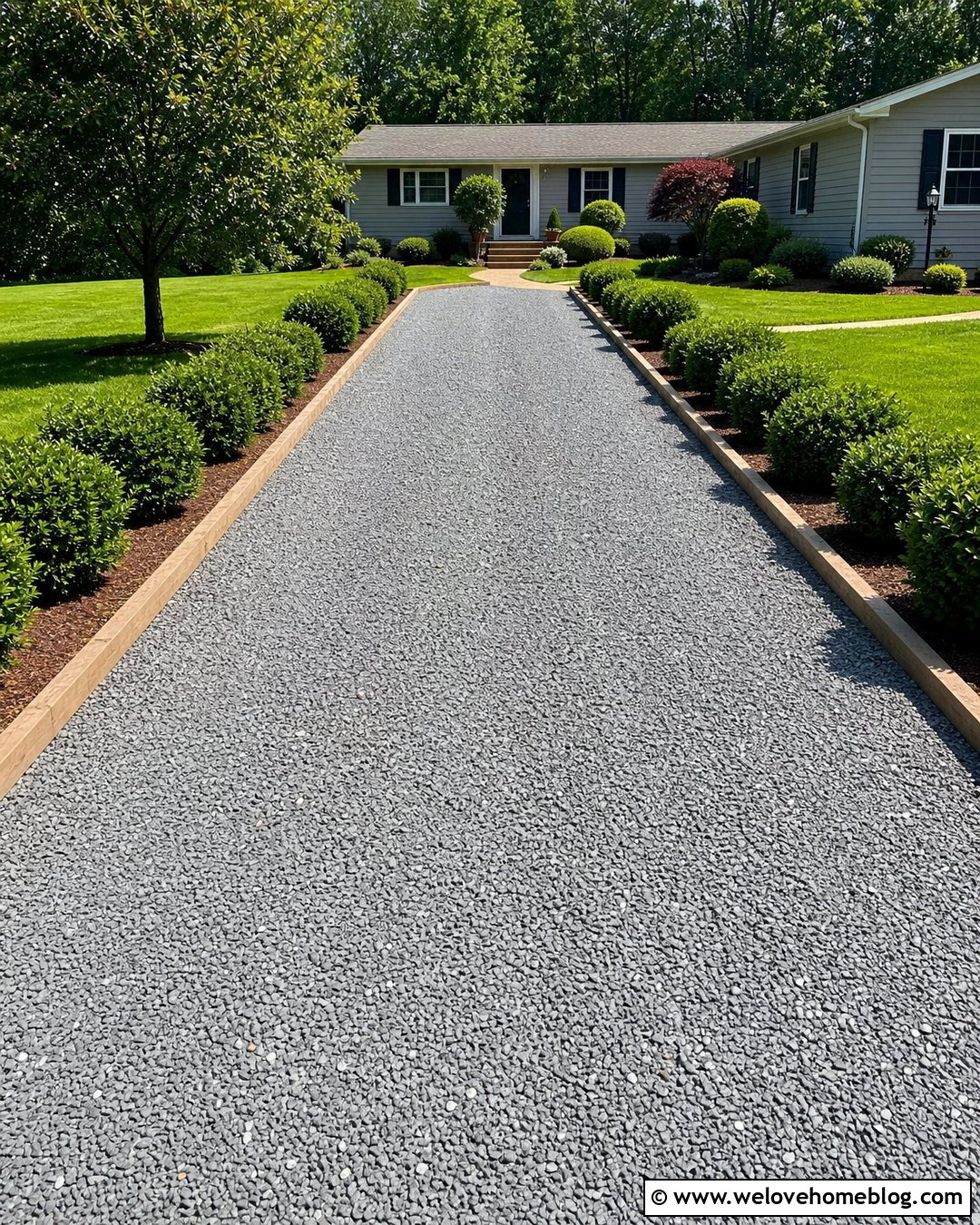 Gravel Driveway With Landscape Timber Edging - 20 timber driveway edging ideas