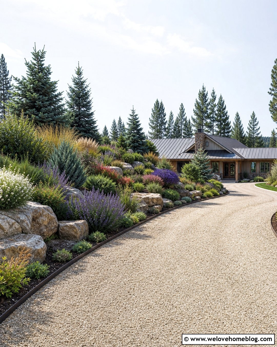 Gravel Driveway With Landscaped Privacy Berm - 20 driveway privacy landscaping ideas