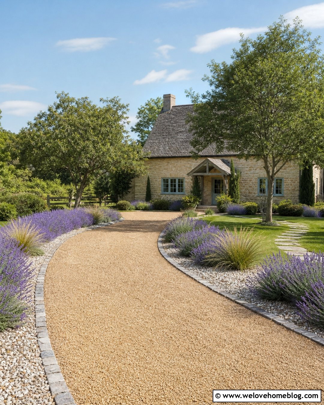 Gravel Driveway With Lavender Border - 20 lavendar border driveway ideas