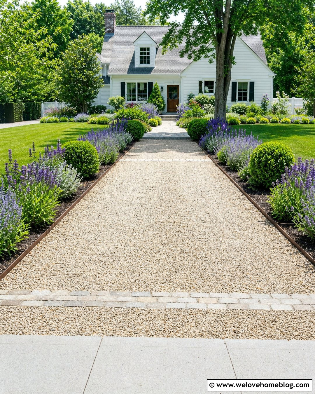 Gravel Driveway With Lavender Borders - 20 landscape near driveway ideas