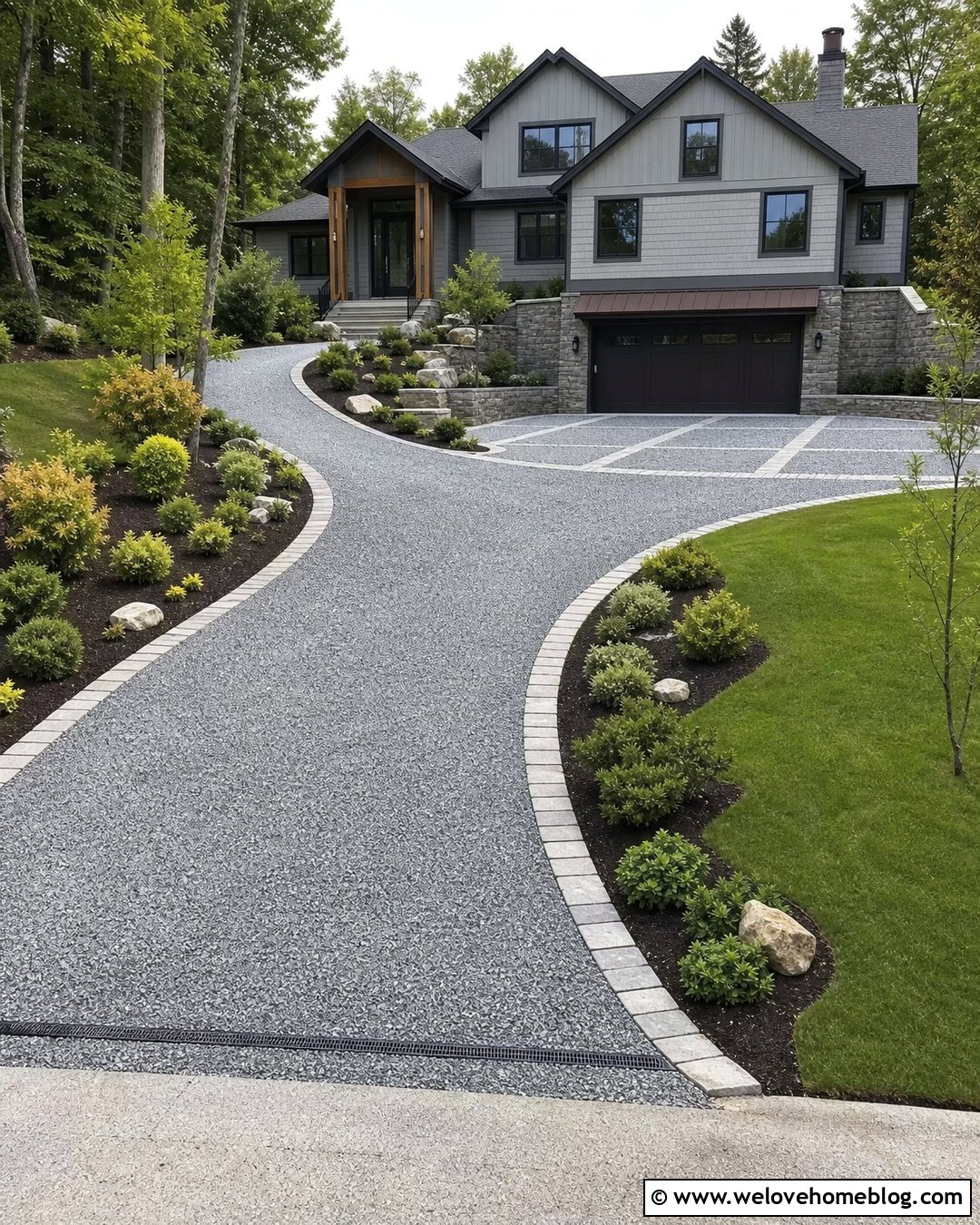 Gravel Driveway With Level Parking Court - 20 Gravel Driveway On A Hill Ideas