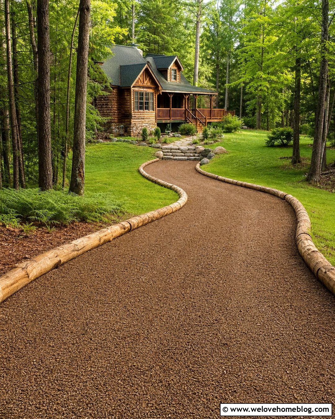 Gravel Driveway With Log Edging - 35 Gravel Driveway Cheap Ideas