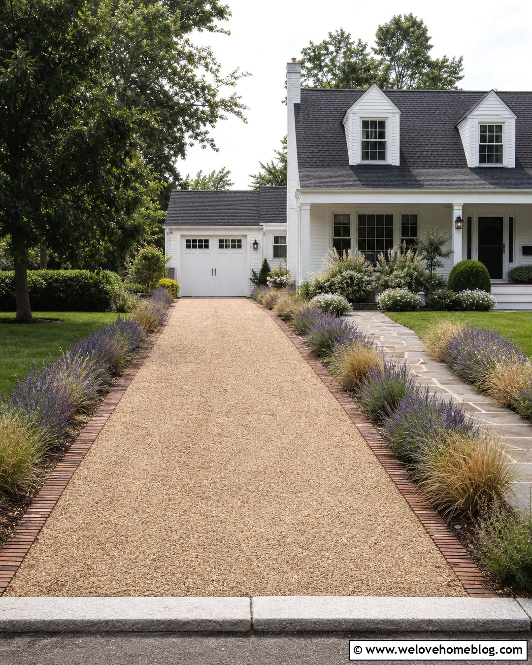 Gravel Driveway With Narrow Planting Borders - 20 Driveway Small Front Garden With Parking Ideas