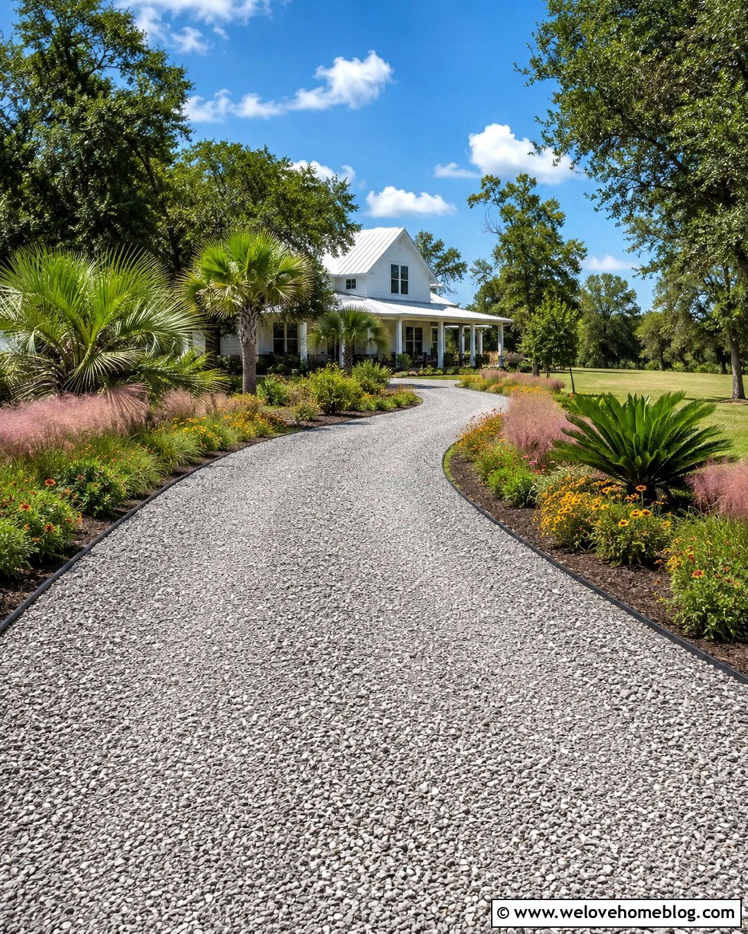 Gravel Driveway With Native Wildflowers - 20 florida driveway landscaping ideas