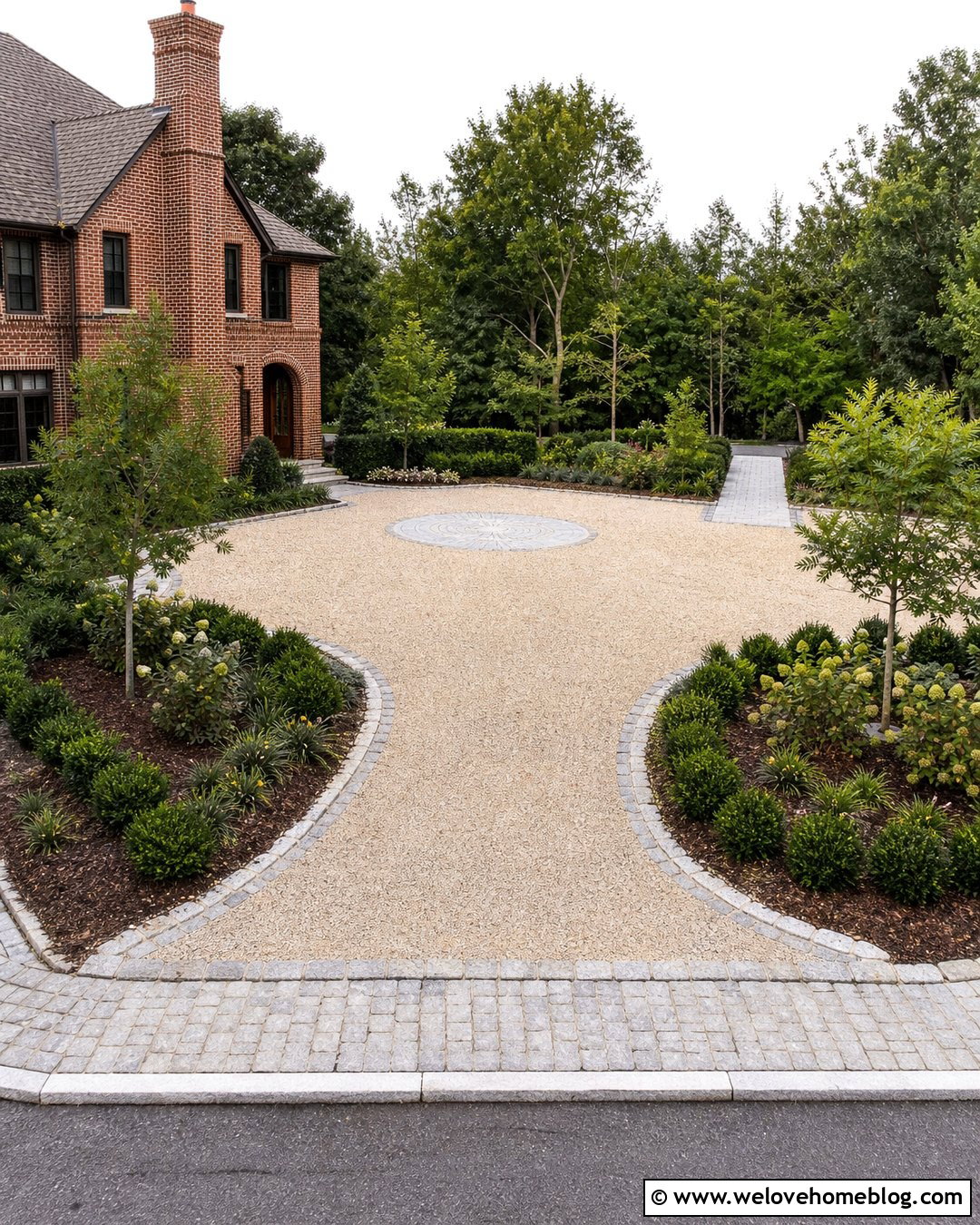 Gravel Driveway With Parking Courtyard - 35 gravel driveway landscaping ideas