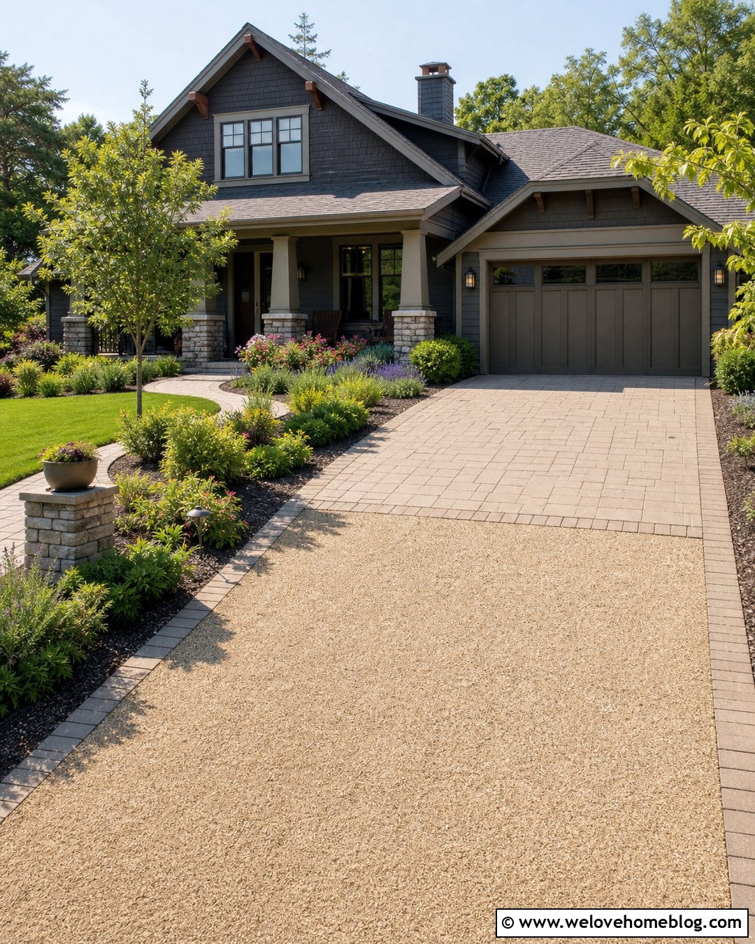 Gravel Driveway With Paver Parking Apron - 20 Core Gravel Driveway Ideas