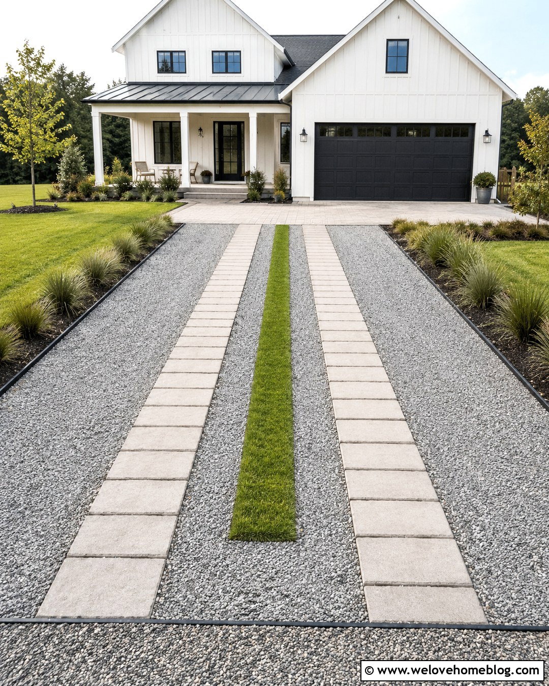Gravel Driveway With Paver Tracks - 20 top 60 best gravel driveway ideas