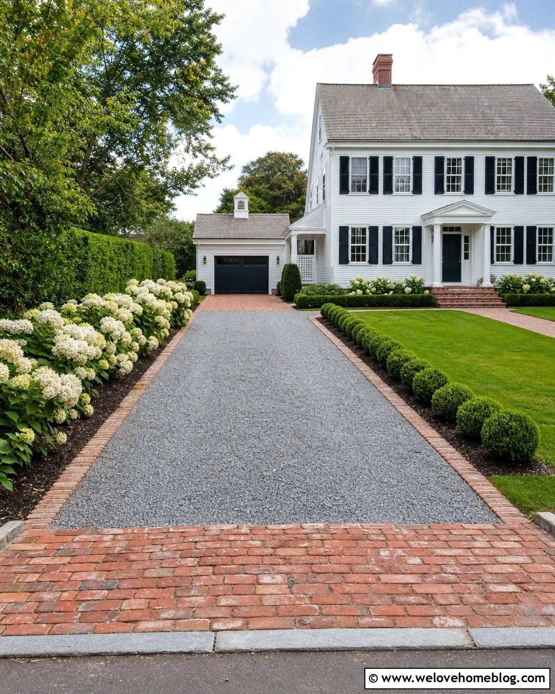 Gravel Driveway With Reclaimed Brick Apron - 20 inexpensive driveway ideas