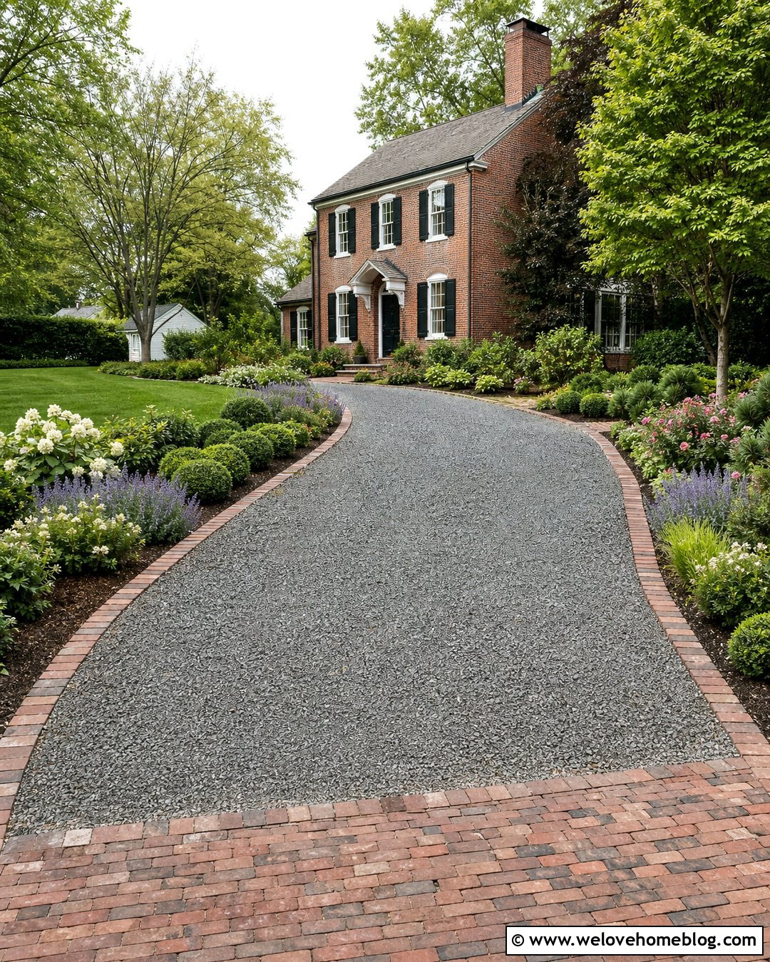 Gravel Driveway With Reclaimed Brick Edging - 35 gravel driveway landscaping ideas