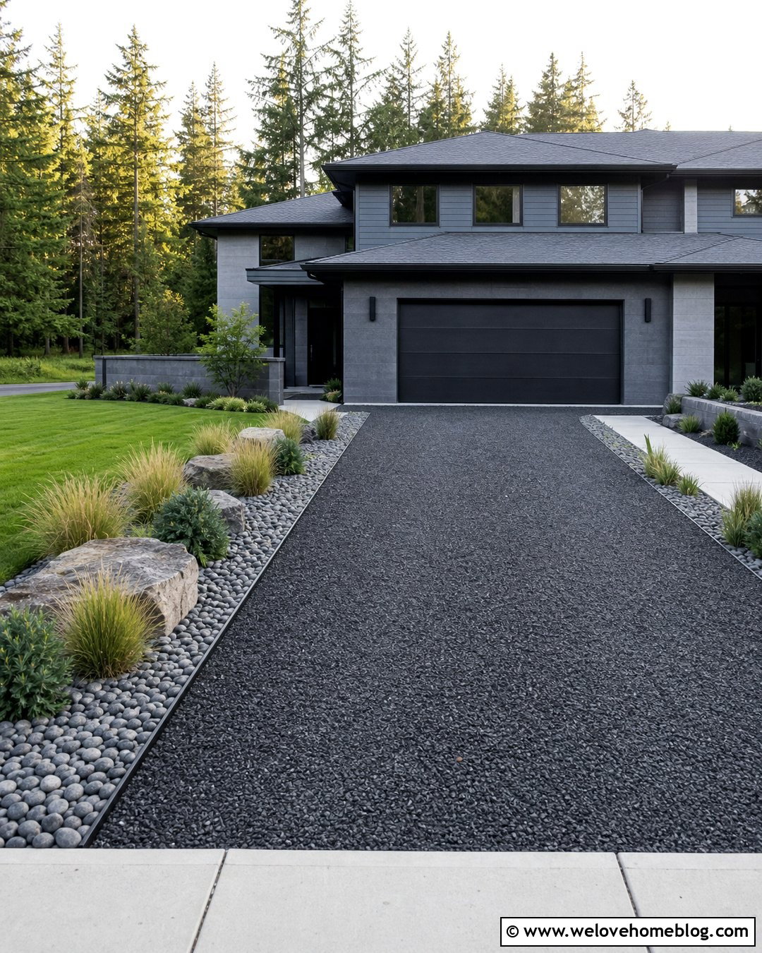 Gravel Driveway With River Rock Borders - 35 gravel driveway landscaping ideas