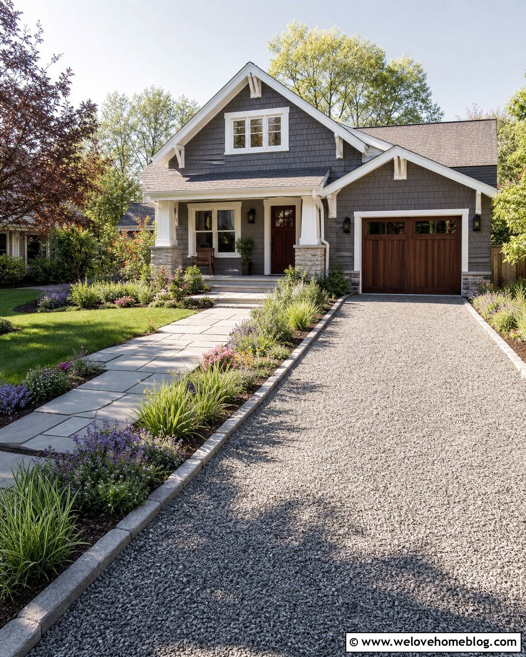 Gravel Driveway With Stepping Stone Walkway - 35 gravel driveway landscaping ideas