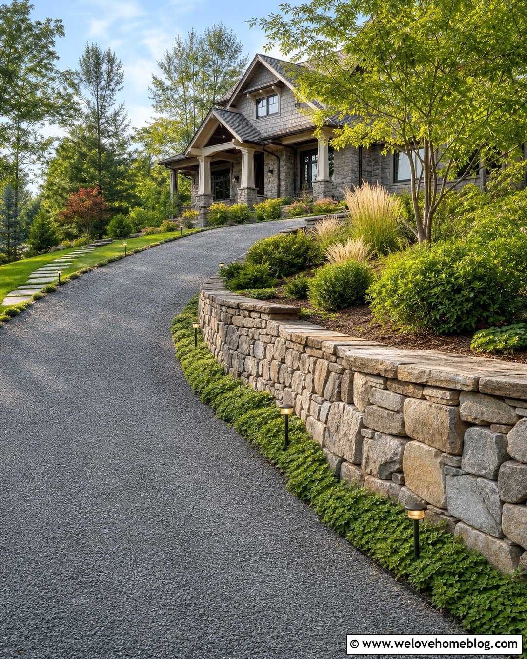 Gravel Driveway With Stone Retaining Wall - 50 gravel driveway ideas