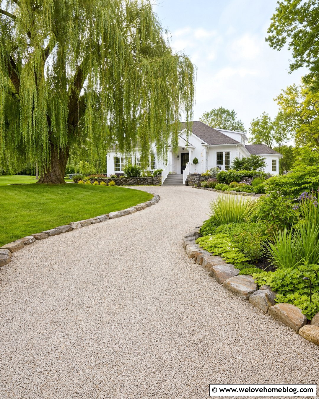 Gravel Driveway With Weeping Willow Trees - 25 Willow Tree Driveway Ideas