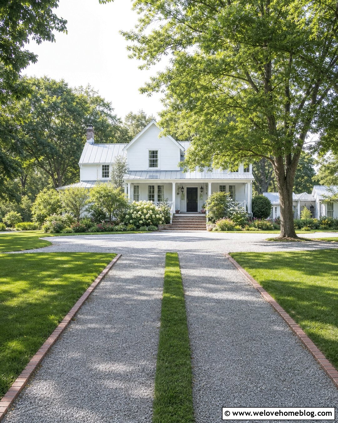 Gravel Driveway With a Grass Median - 20 top 60 best gravel driveway ideas