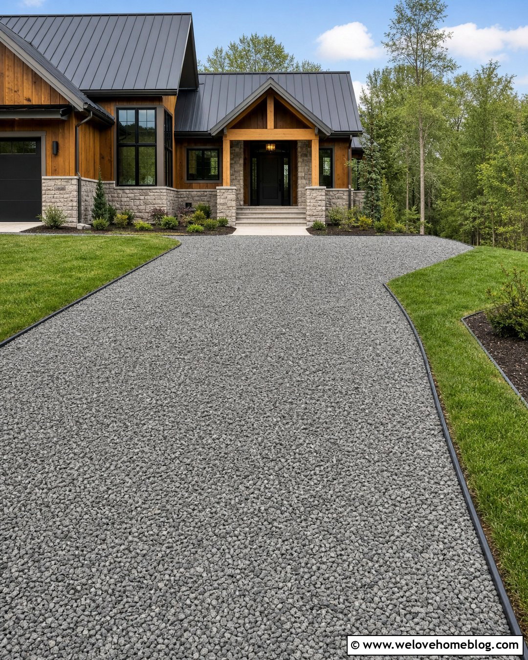 Gravel Driveway With a Gravel Grid - 35 Gravel Driveway Cheap Ideas