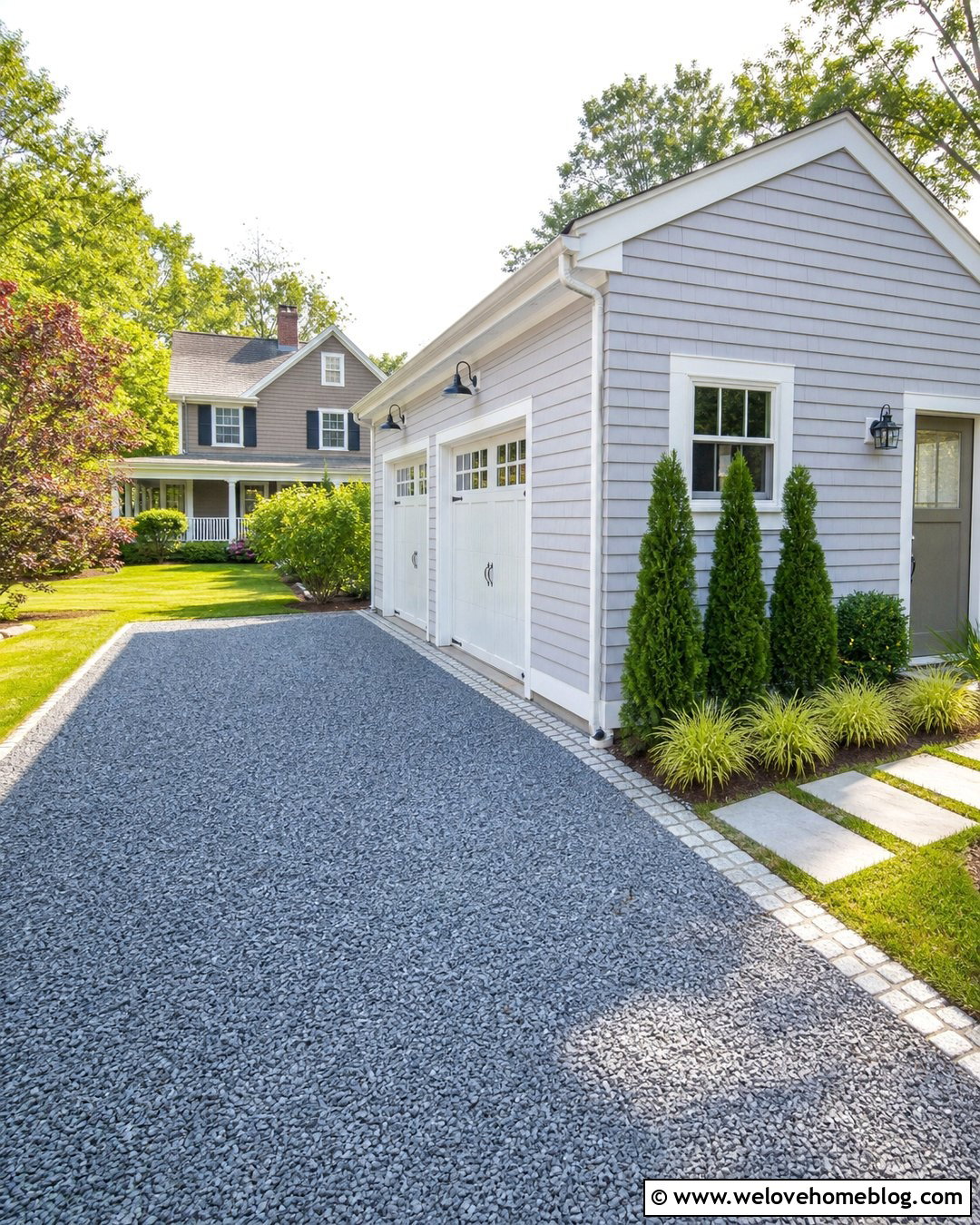 Gravel Extension Beside The Garage - 25 Gravel Driveway Extension Ideas