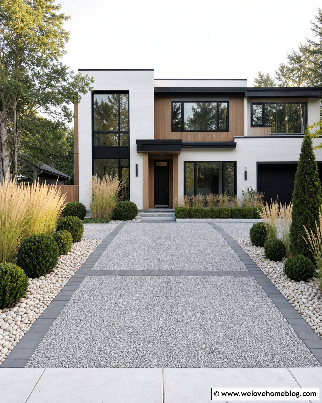 Gravel Extension With Paver Ribbon - 25 Gravel Driveway Extension Ideas