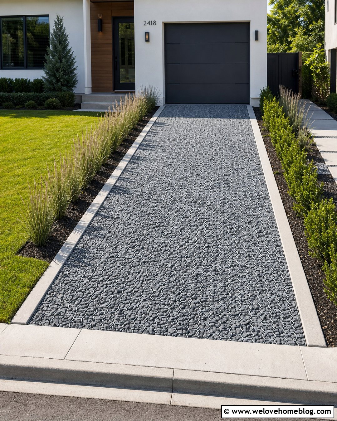 Gravel Extension With Stabilization Grid - 25 Gravel Driveway Extension Ideas