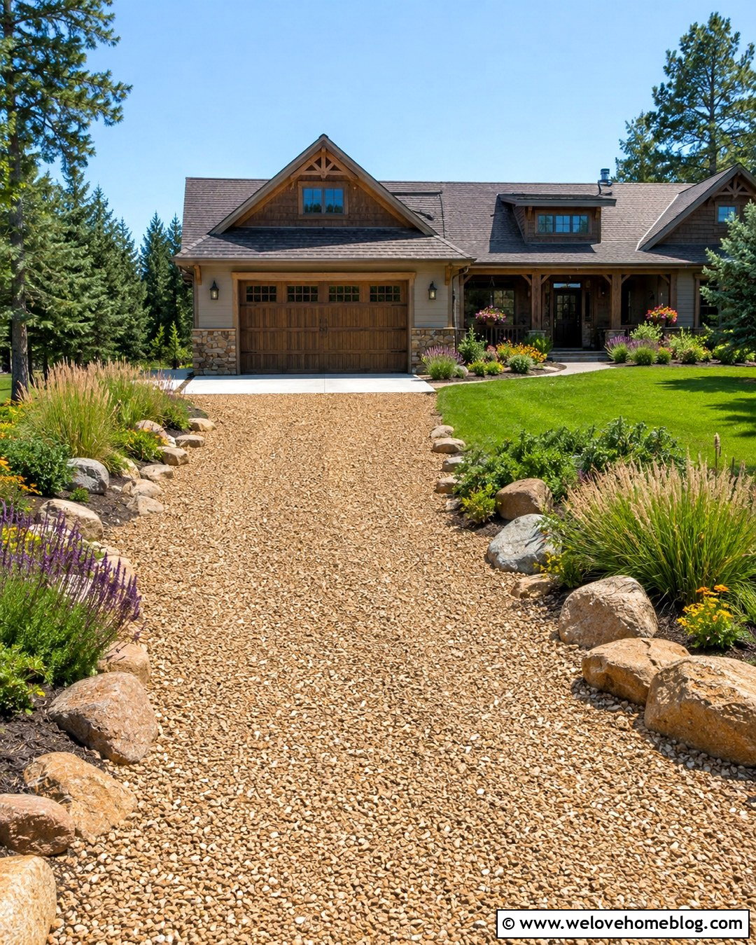 Gravel Geocell Driveway With Stone Edging - 20 Geocell Driveway Ideas