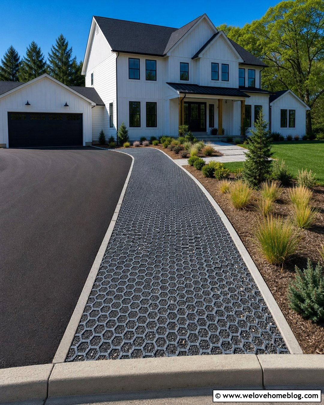 Gravel Grid Driveway Extension - 40 widen driveway ideas