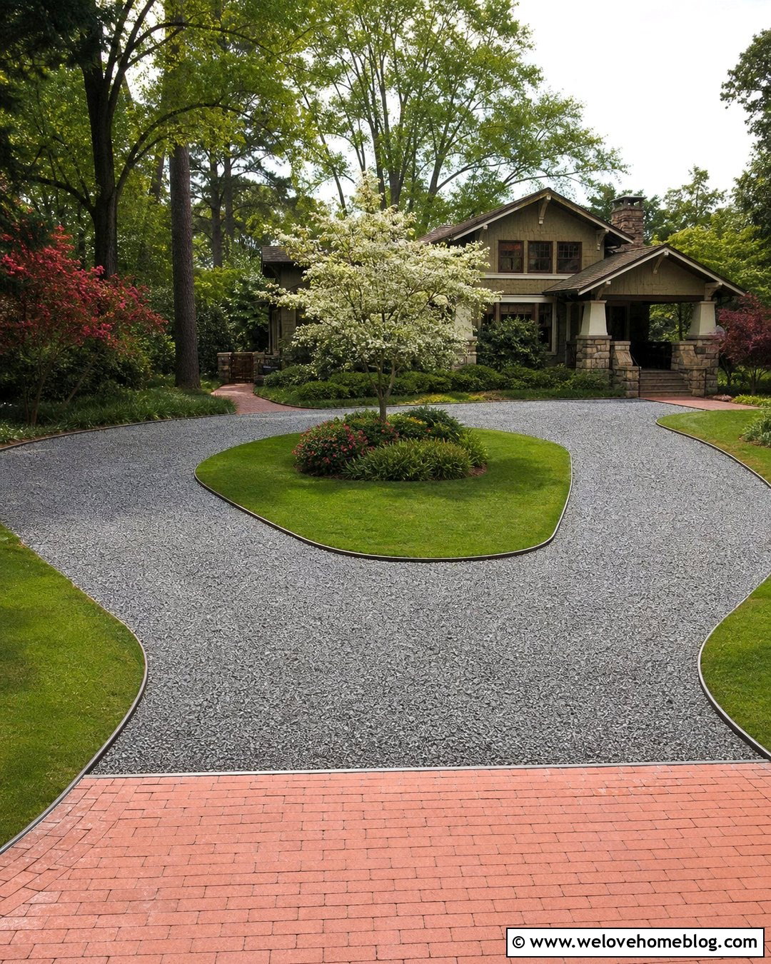 Gravel Grid Driveway With A Paver Apron - 20 Concrete Driveway Alternatives Ideas