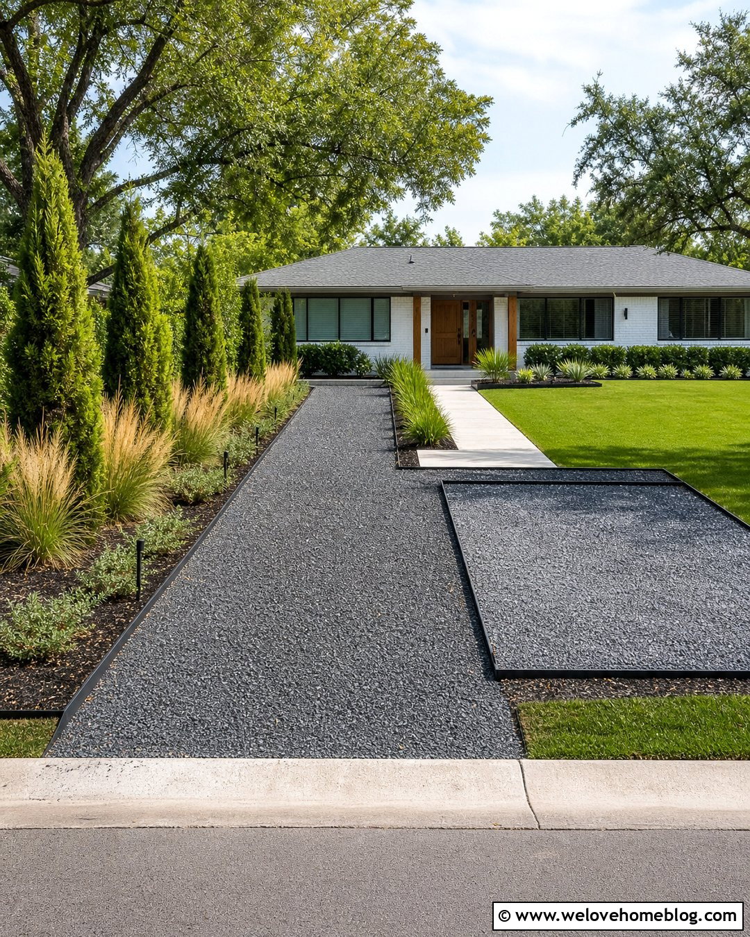 Gravel Rock Driveway With Metal Landscape Edging - 20 Gravel Rock Driveway Ideas