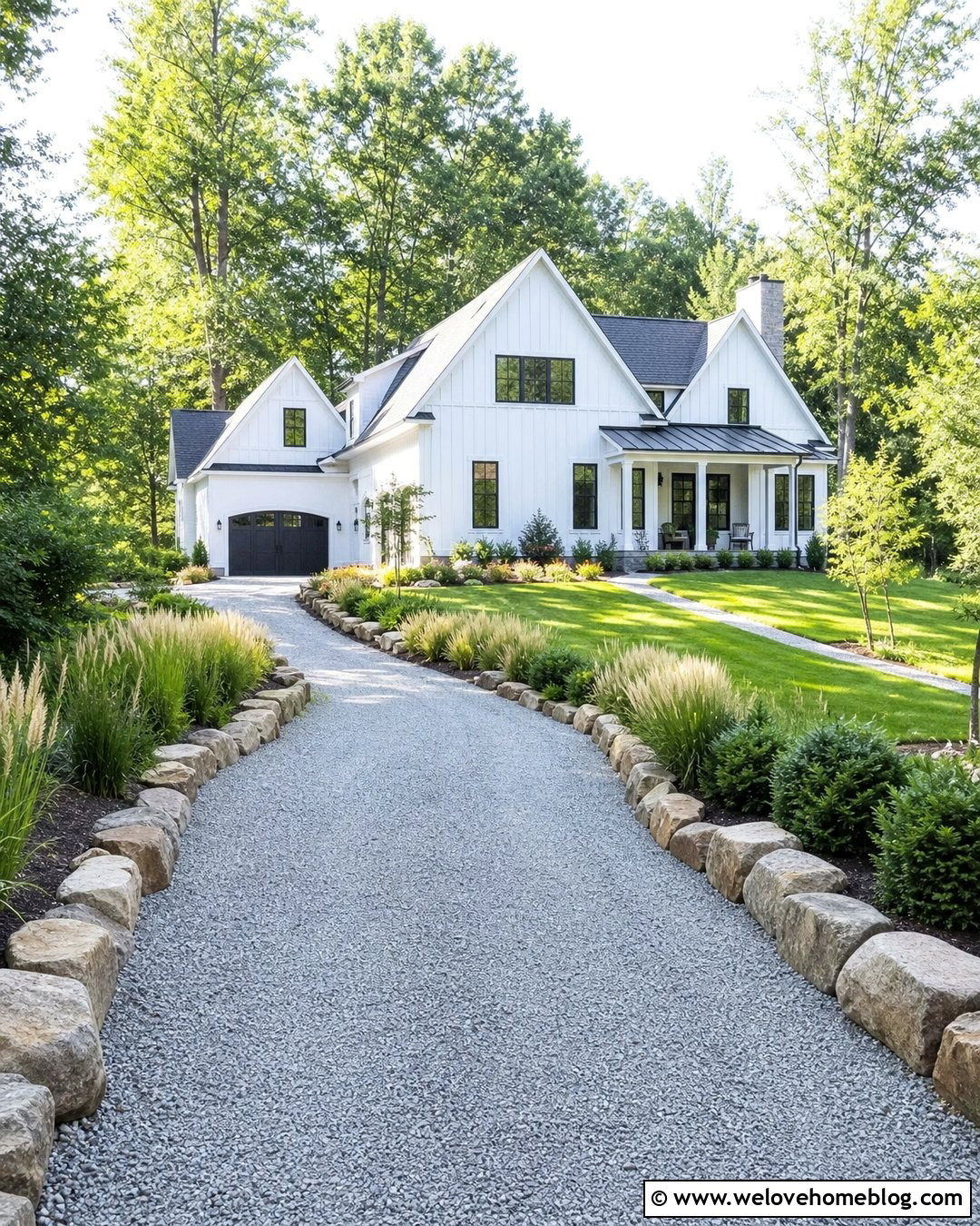 Gravel Rock Lined Driveway - 25 Rock Lined Driveway Ideas